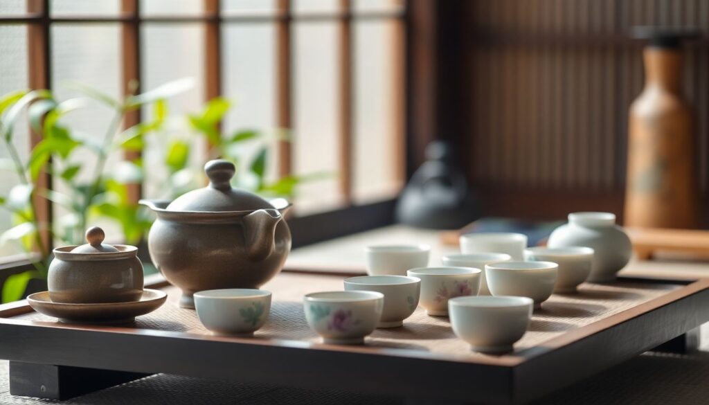 Летние чайные церемонии и охлаждающие техники в азиатских странах - иллюстрация