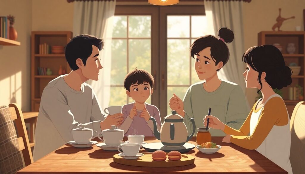 Чайная церемония как семейная традиция: передача рецептов из поколения в поколение - иллюстрация