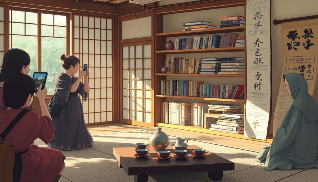 Исторические каноны чайной подачи в Японии - иллюстрация