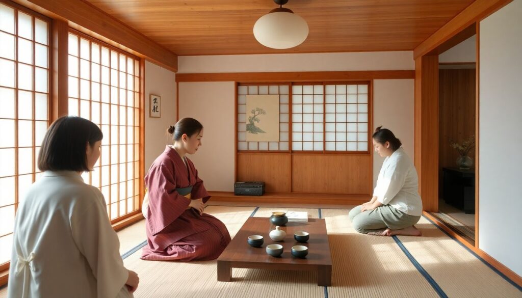 Исторические каноны чайной подачи в Японии - иллюстрация