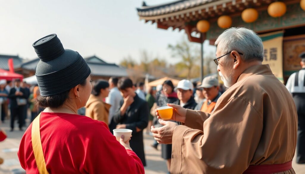 Чайные практики на фестивалях и ярмарках Восточной Азии - иллюстрация
