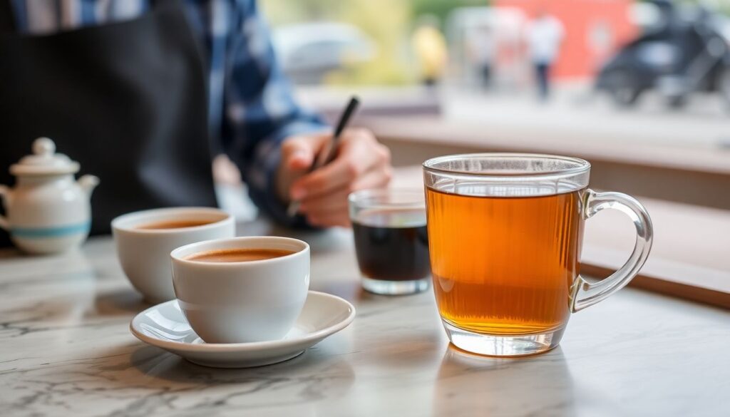 Современные кофейни и чайные барахольщики: смешение культур - иллюстрация