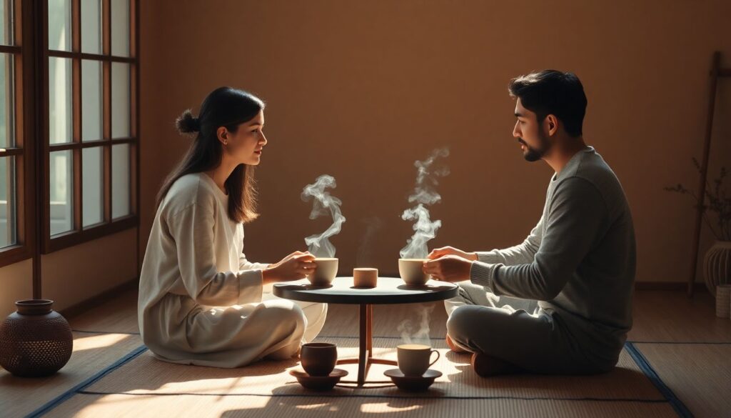 Чайная церемония как инструмент медитации и релаксации - иллюстрация