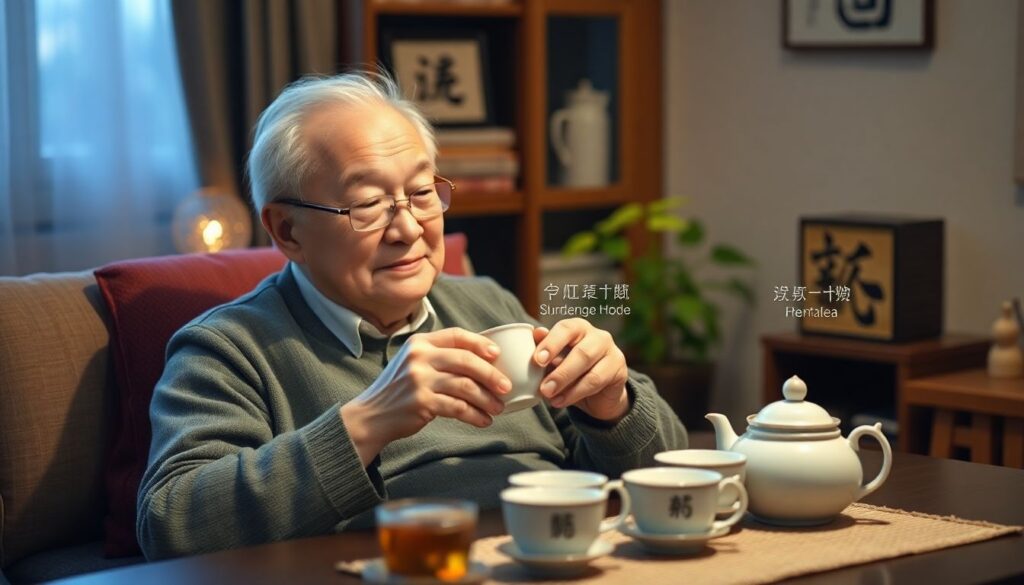 Влияние чая на ритм жизни пожилых людей в Востоке - иллюстрация
