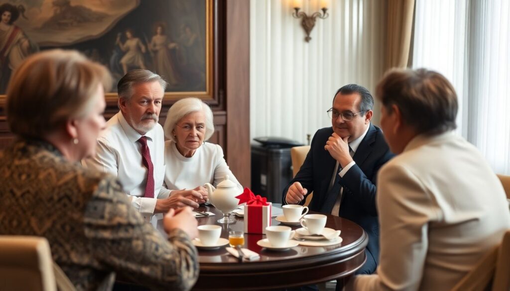 Чай как элемент дипломатического этикета между странами - иллюстрация