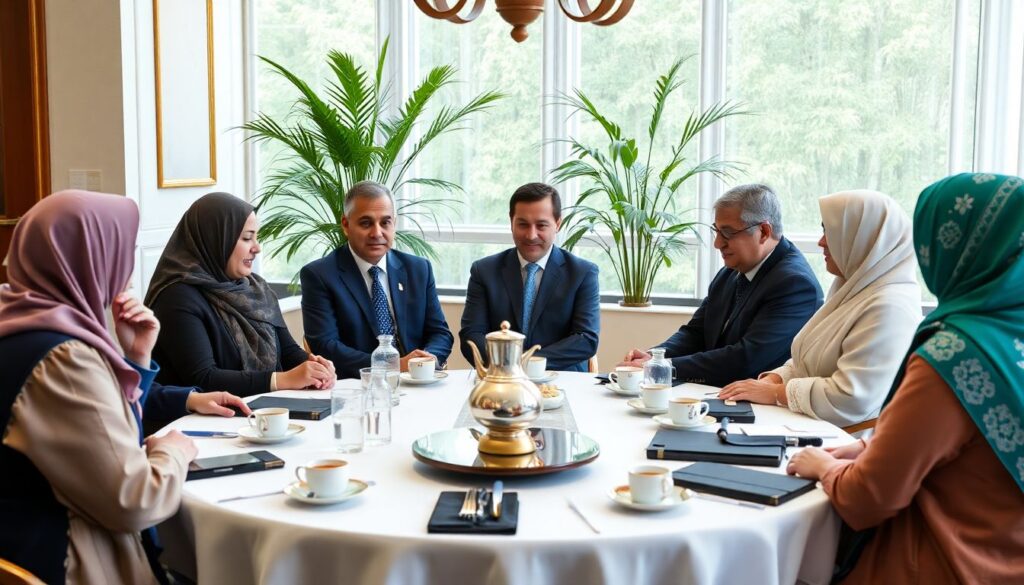 Чай как элемент дипломатического этикета между странами - иллюстрация