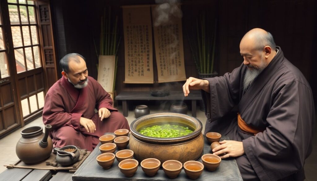 История чайной моды в Китае и Японии - иллюстрация
